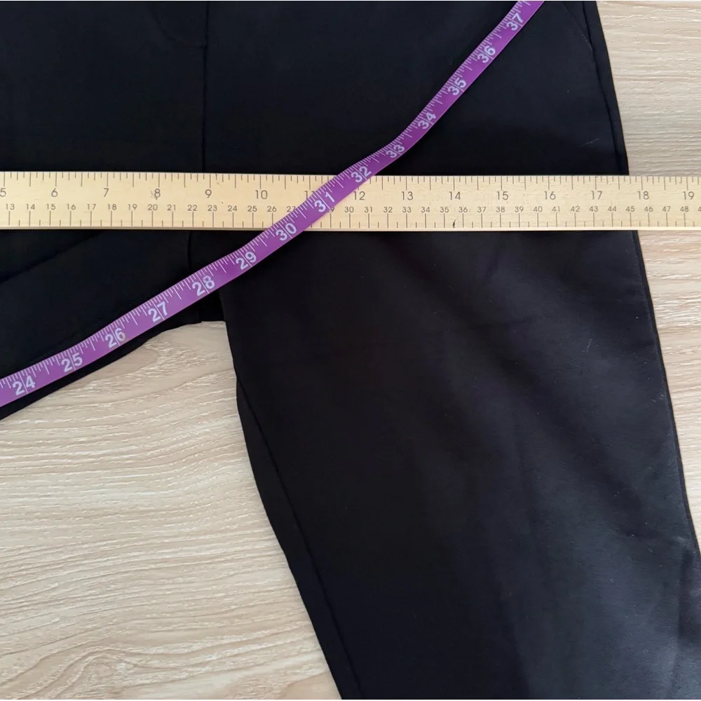 Quince Medium Petite Ultra Stretch Ponte‎ Straight Leg Pants Black Office Career